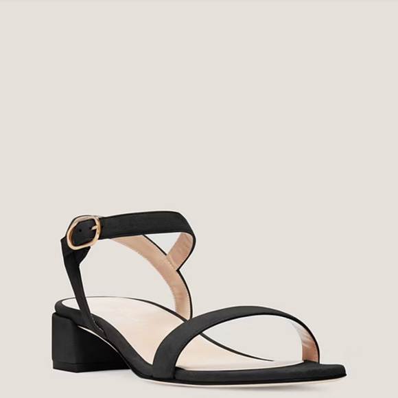Stuart Weitzman Black Suede Block Heels - Picture 2 of 9